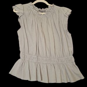 Grade And Gather Gray Ruffled Sleeveless Top Size Large